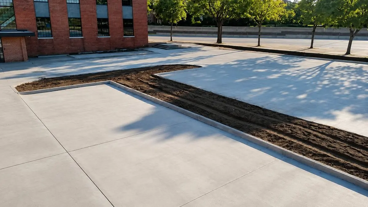 Large commercial concrete plaza in Royal Oak, MI