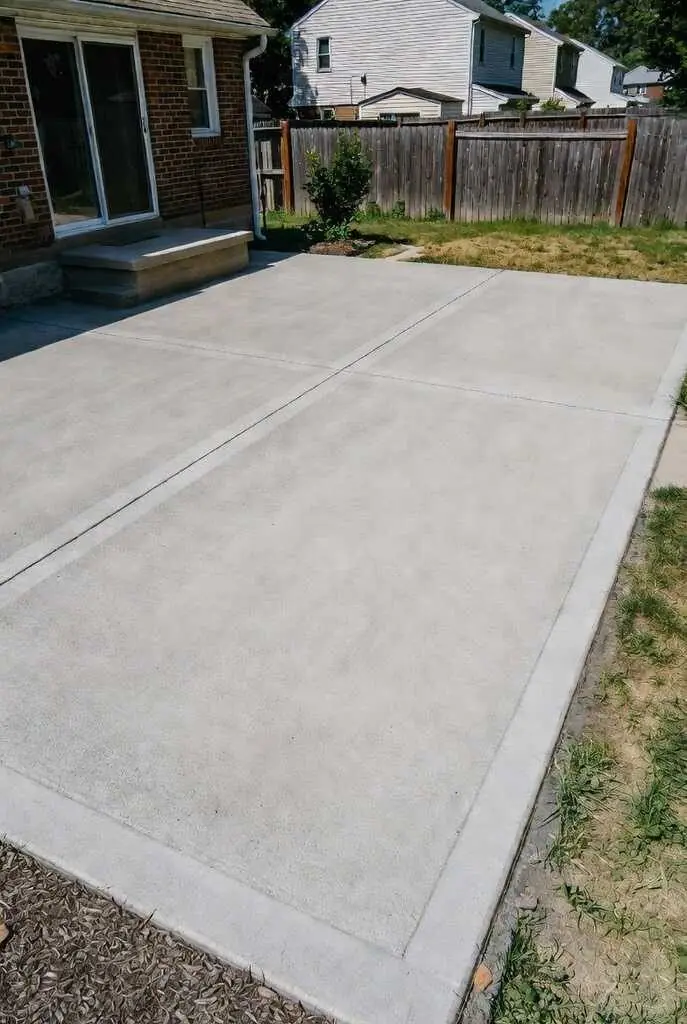 Broom finish concrete patio