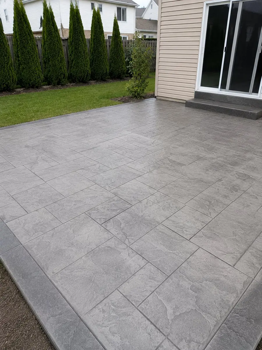 Stamped concrete patio in slate pattern in Canton, MI